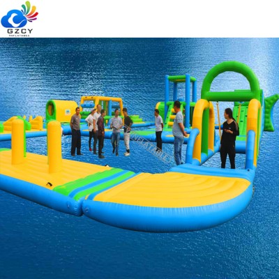 GZCY Inflatable Water Park Equipment Floating Water Obstacle Course For Sale