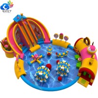 Newest Sweet Inflatable Water Park Big Inflatable Slide Pool From GZCY Inflatable Factory