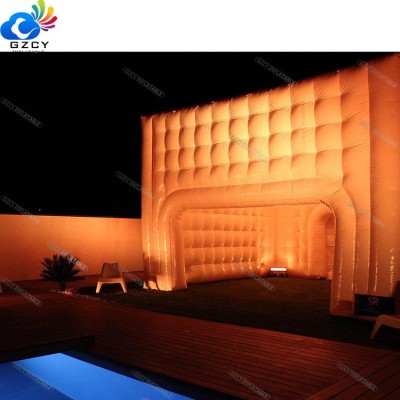 Outdoor white large inflatable wedding party tent with LED lights from Caiyun Inflatables factory