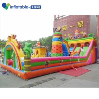 High quality inflatable fun city, forest bear theme children inflatable amusement park