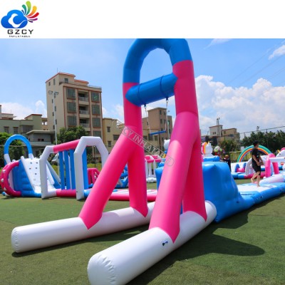 Lovely water park game with TUV certificate Obstacle course huge floating inflatable water park price