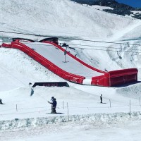 Outdoor 22x8m giant inflatable snowboard landing airbag for ski sports training from China Inflatable factory