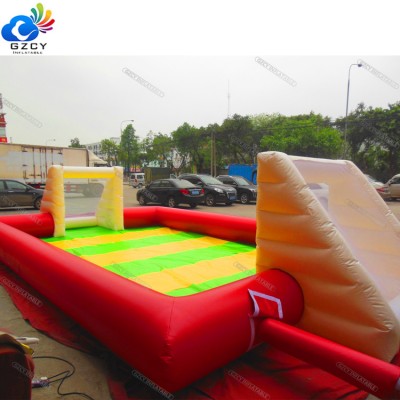 Customized durable pvc material inflatable soap soccer pitch indoor/outdoor football fields for sale